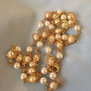 Faux Pearl and Goldtone 20 inch Necklace